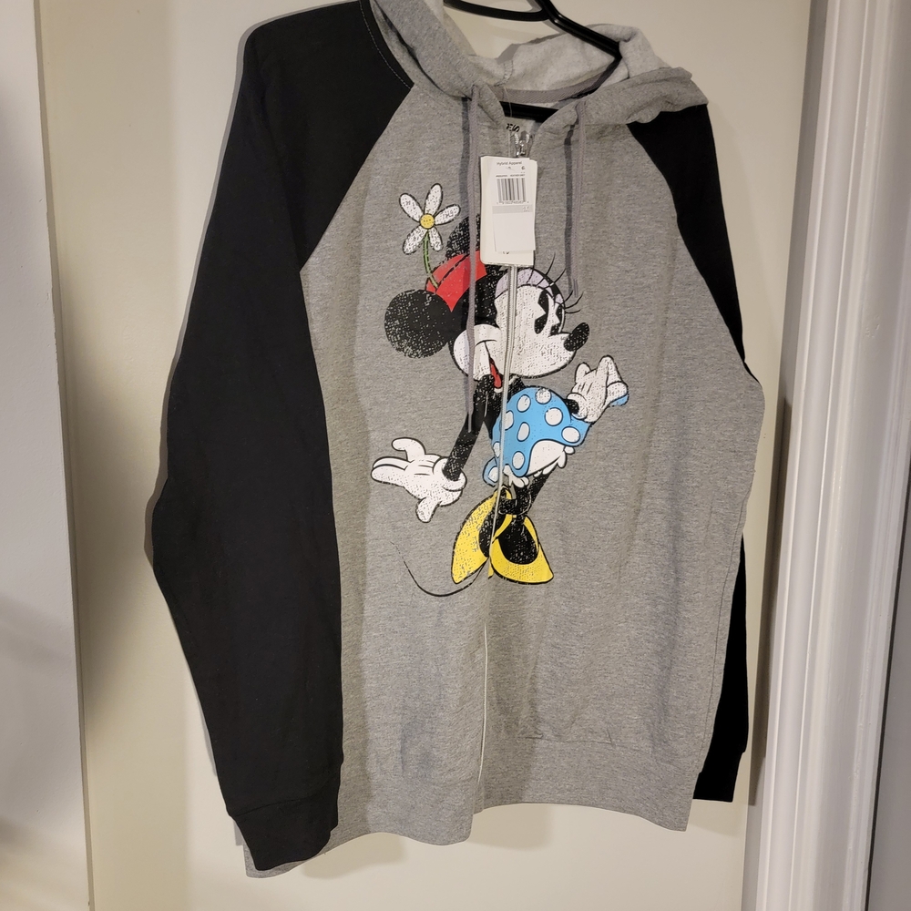 Disney Minnie Mouse Gray and Black Hoodie
